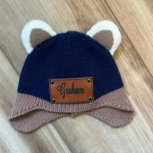 Graham Monogrammed Hat, 0-3 months